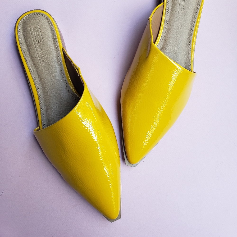 Mustard yellow Asos Mules
